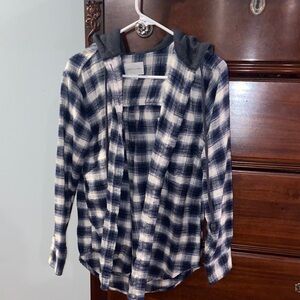American Eagle, size XS, blue and white plaid